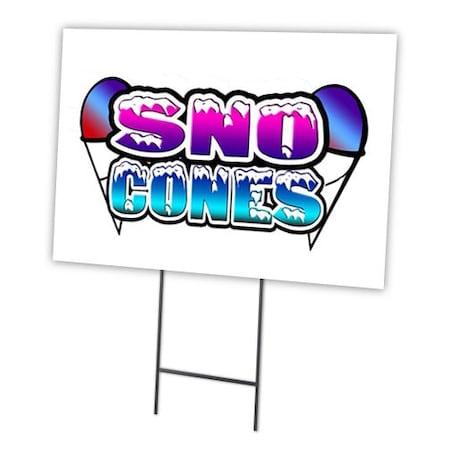 Signmission Sno Cones Yard Sign & Stake outdoor plastic coroplast window, C-1824-DS-Sno Cones C-1824-DS-Sno Cones